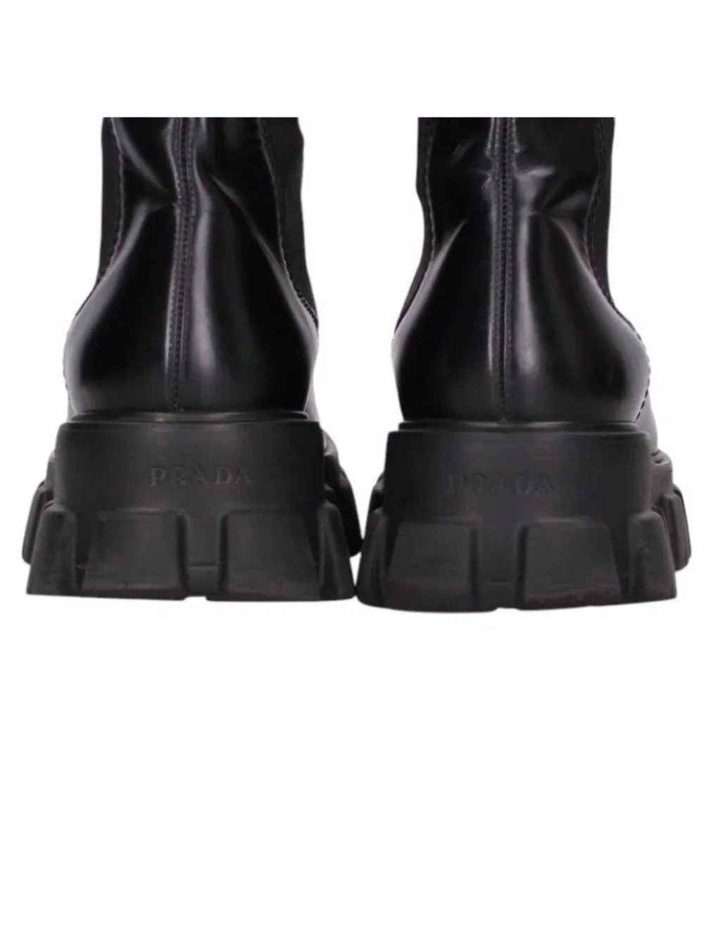 Prada Monolith Chelsea Leather Boots 9.5